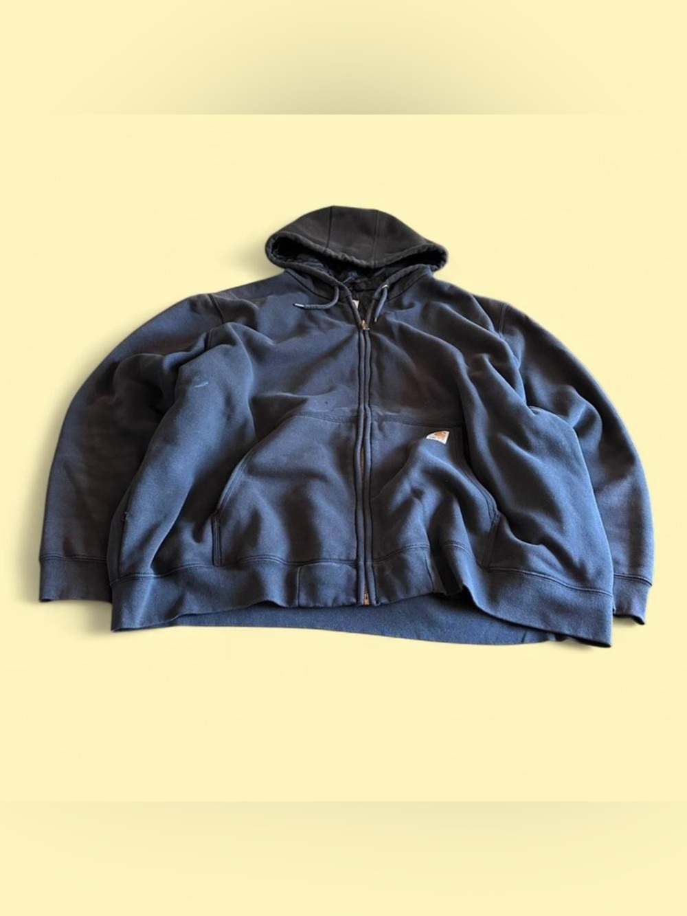 Vintage Carhartt Zip Hoodie Black Faded Distressed 3XL Workwear